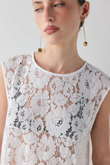 Maya Lace Midi Dress White