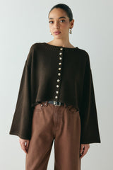 Tori Knit Cardigan Brown