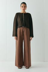 Tori Knit Cardigan Brown