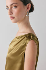Camille Satin Tunic Top Copper