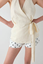 Prue Linen Top Cream