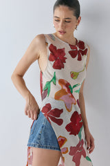 Carolina Sheer Top Poppy