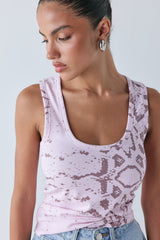 Cora Tank Pink Snake