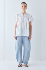 Henriette Smock Top White