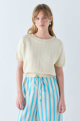 Olive Knit Top Cream