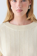 Olive Knit Top Cream