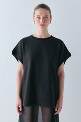 Lori Waffle Tank Black