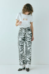 Manon Mid Rise Denim Jeans Zebra