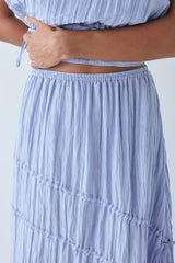 Elise Midi Skirt Crinkle Blue