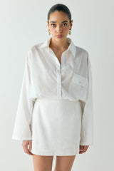 Jovi Linen Mini Skirt White
