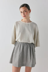 Hope Mini Skirt Charcoal Stripe