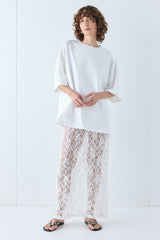 Devyn Sequin Midi Skirt White