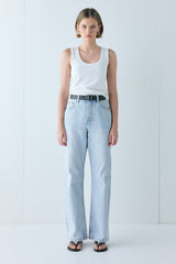 Franca High Rise Denim Jeans Washed Blue