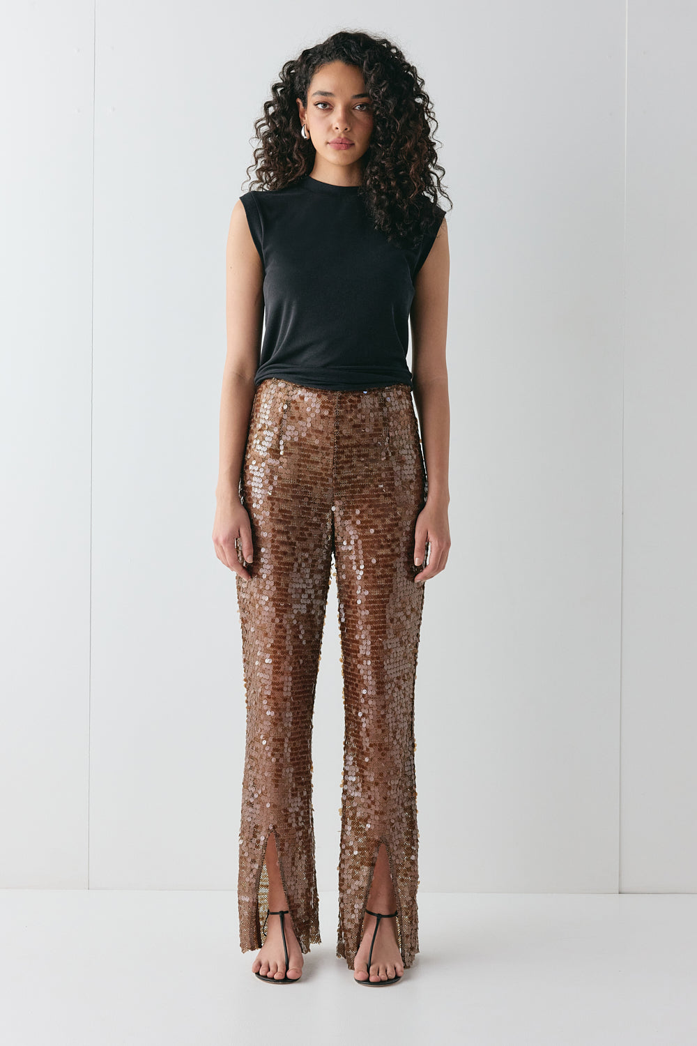 Eden Sequin Pants Brown