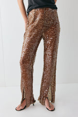 Eden Sequin Pants Brown