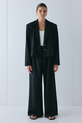 Raya Pants Black Pinstripe