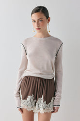Monikh Lace Shorts Chocolate