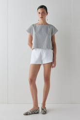 Levy Linen Shorts White