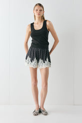 Monikh Satin Lace Shorts Polka Dot