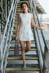 Anisa Linen Mini Dress Cream