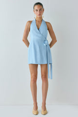 Lo Linen Mini Dress Sky