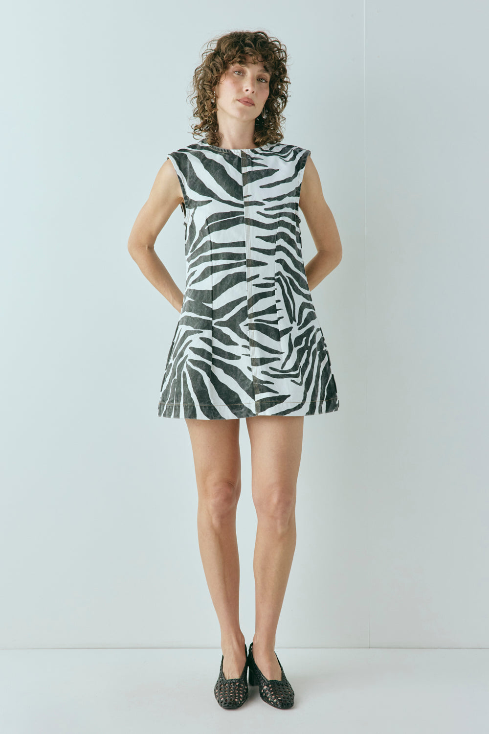 Lolita Denim Mini Dress Zebra