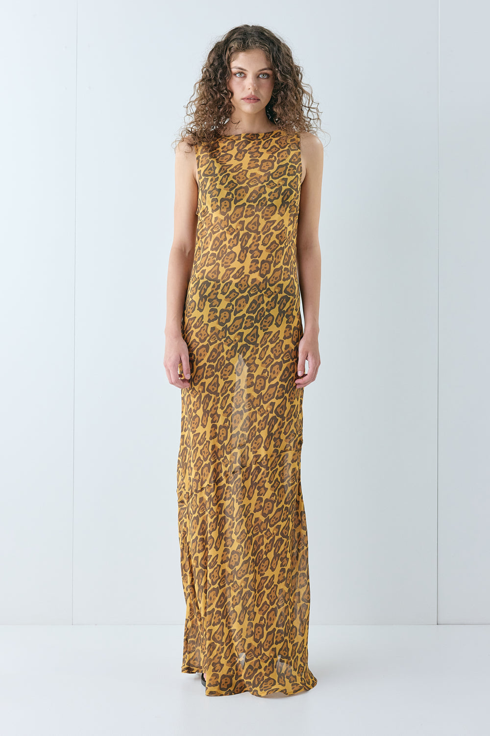 Cecelia Sheer Maxi Dress Leopard