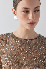 Ivette Sequin Midi Dress Mocha