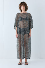 Ivette Sequin Midi Dress Black