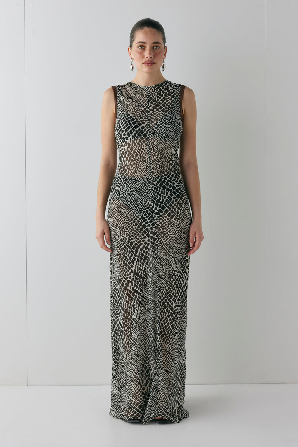Blanco Sheer Maxi Dress Croc