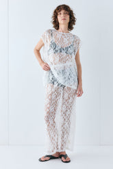 Devyn Sequin Midi Skirt White