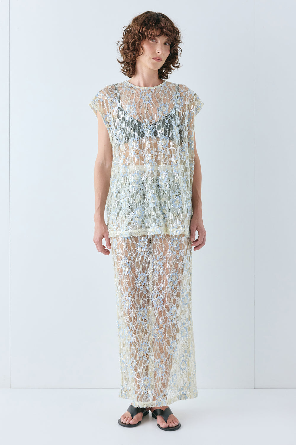 Devyn Sequin Top Lace