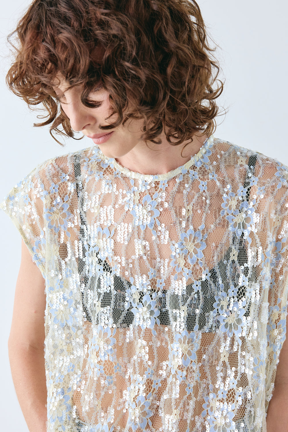 Devyn Sequin Top Lace