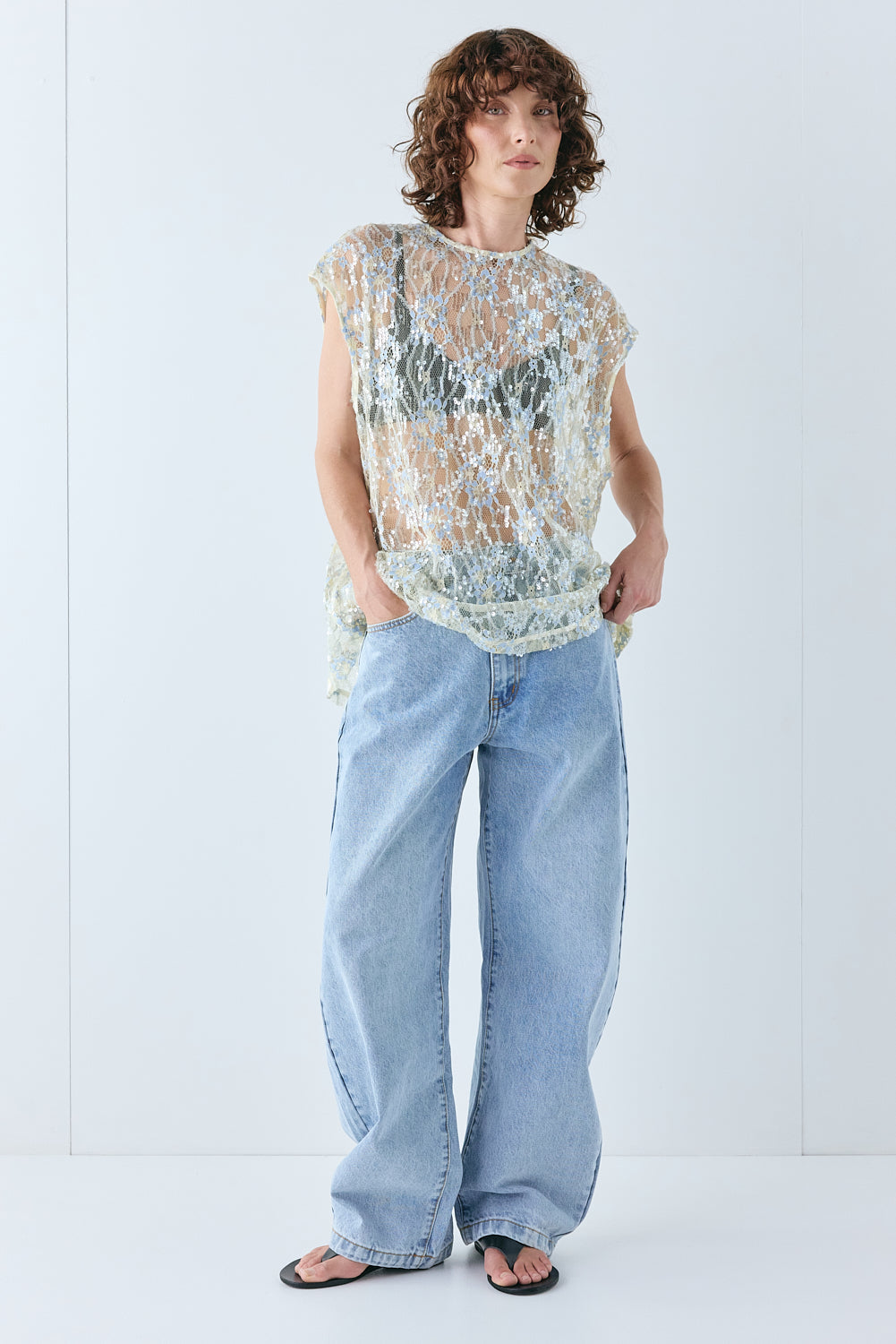 Devyn Sequin Top Lace