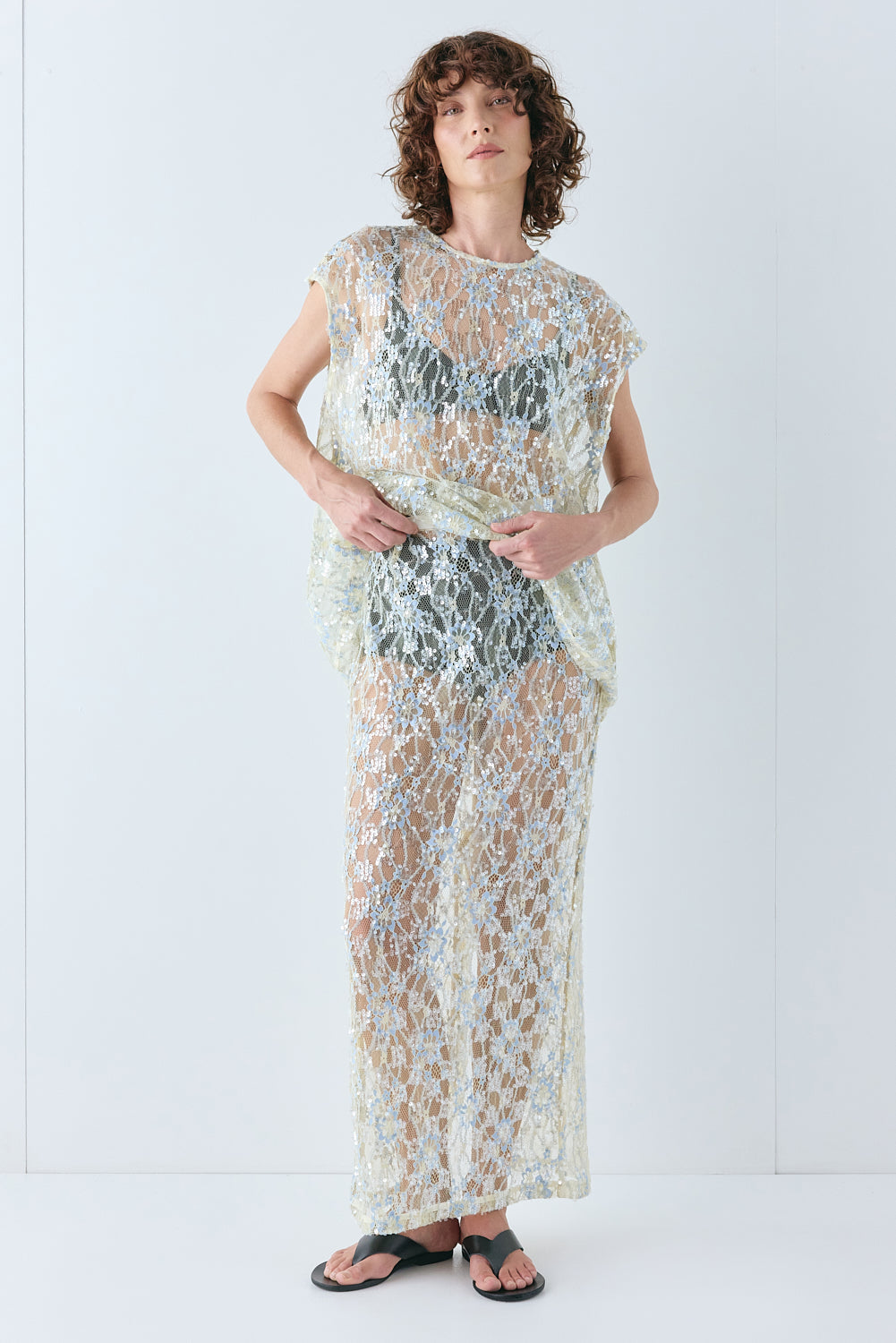 Devyn Sequin Top Lace