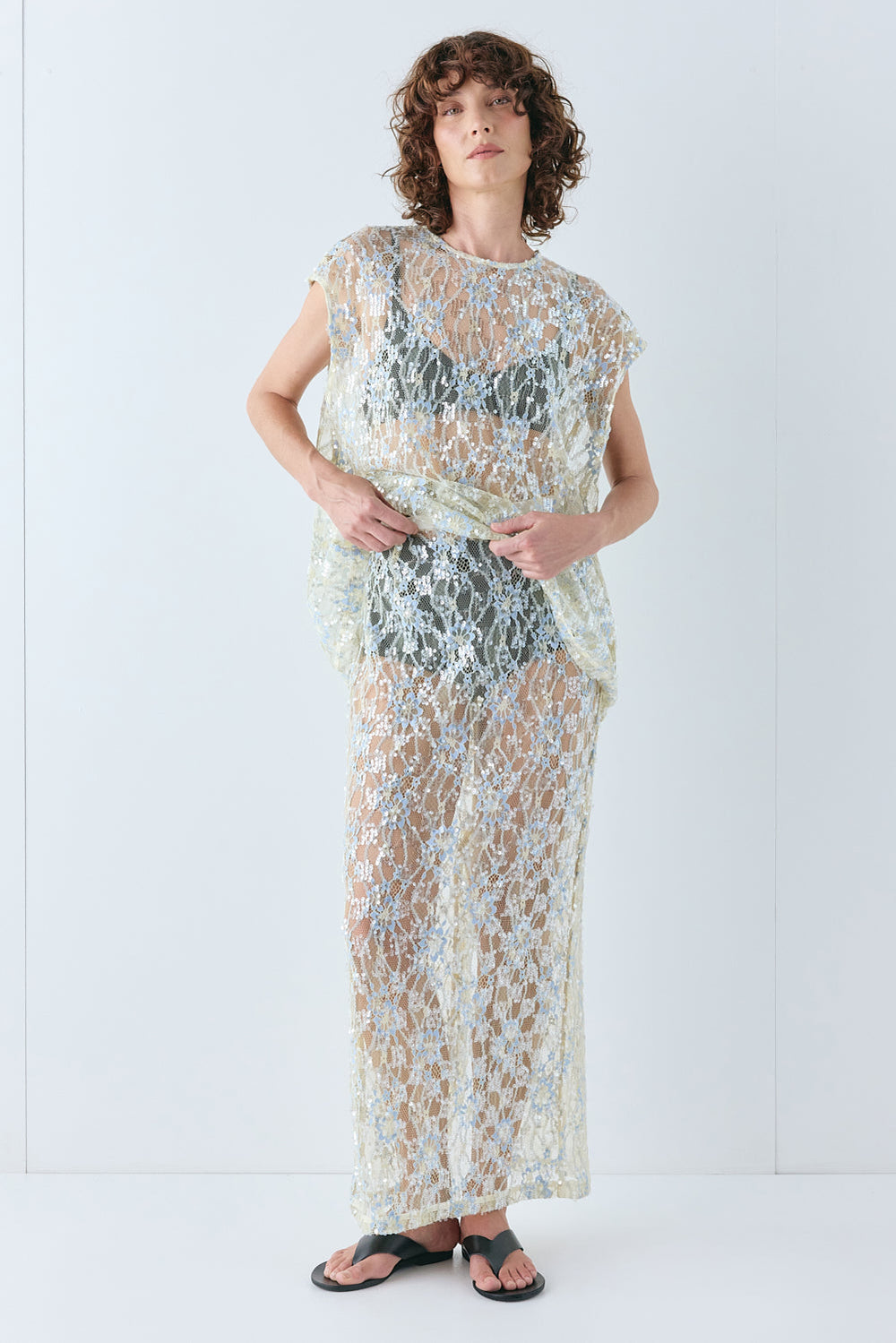 Devyn Sequin Top Lace