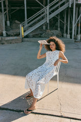 Maya Lace Midi Dress White