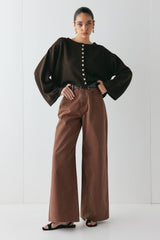Tori Knit Cardigan Brown