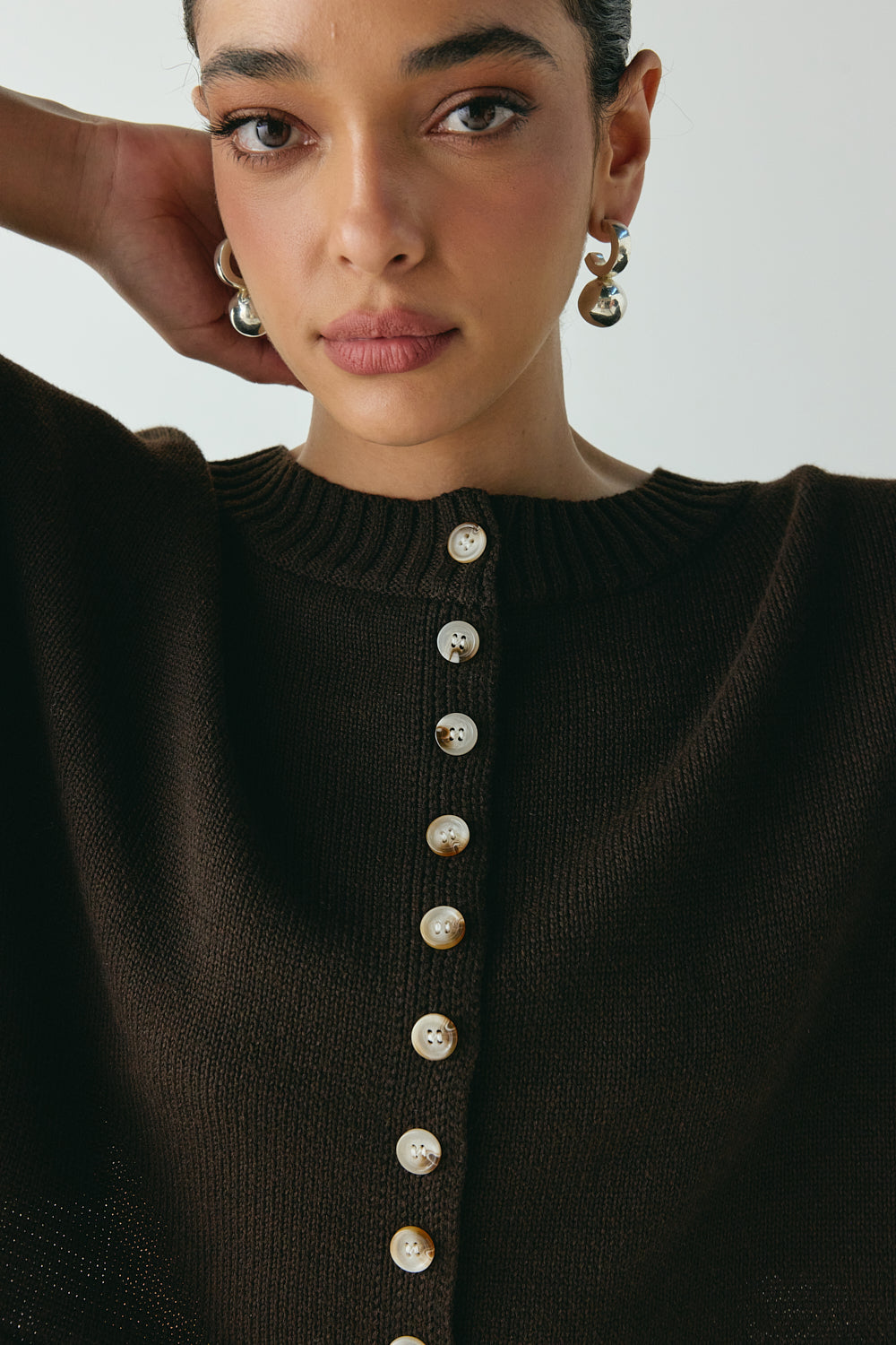 Tori Knit Cardigan Brown