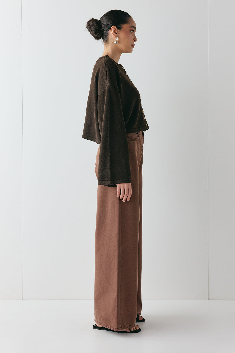 Tori Knit Cardigan Brown