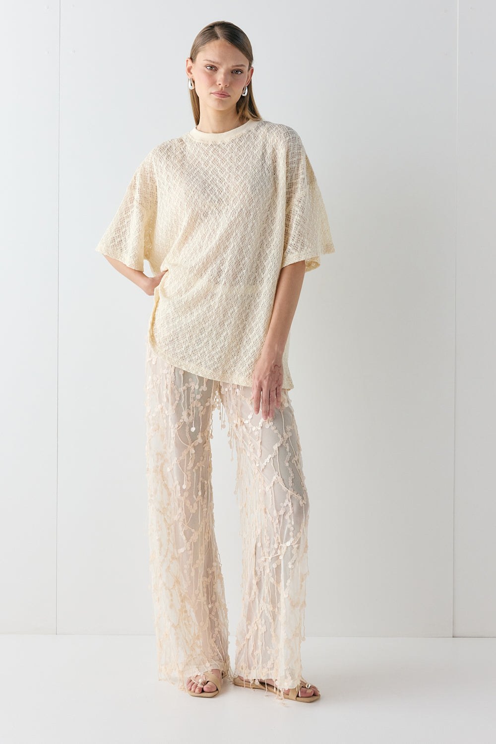 Willow Lace Tee Cream