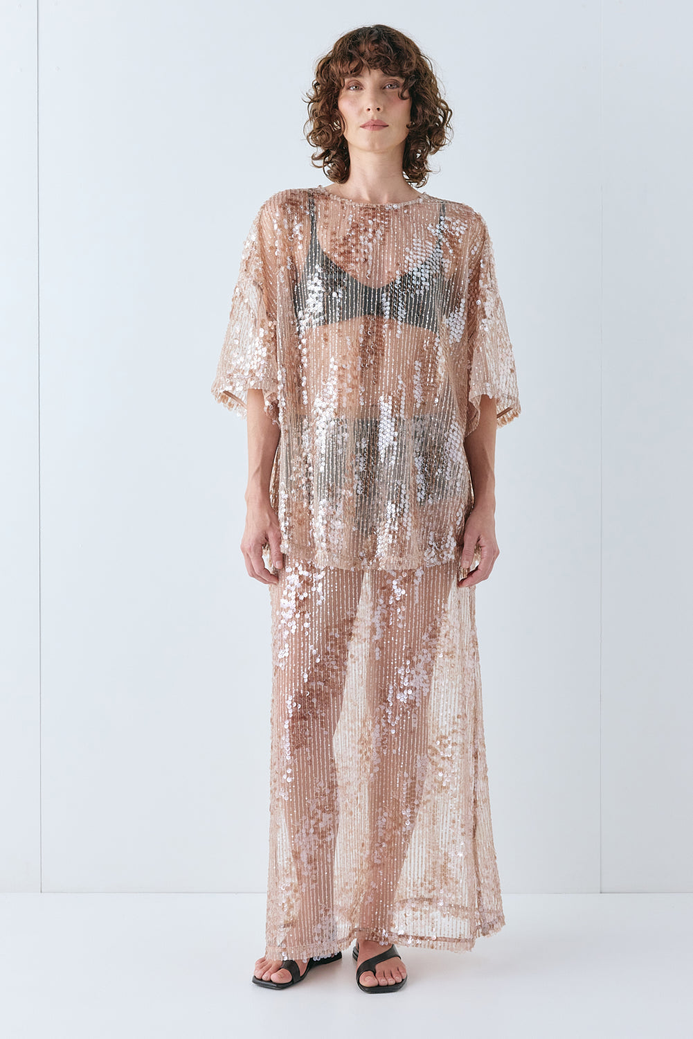 Arden Sequin Top Bronze