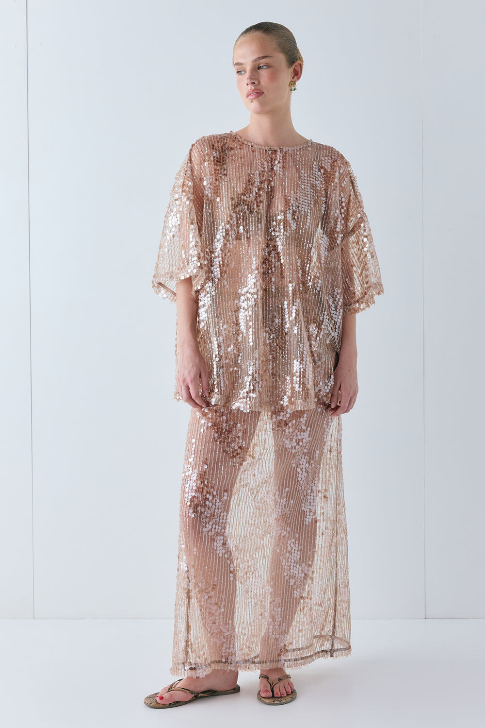 Arden Sequin Top Bronze