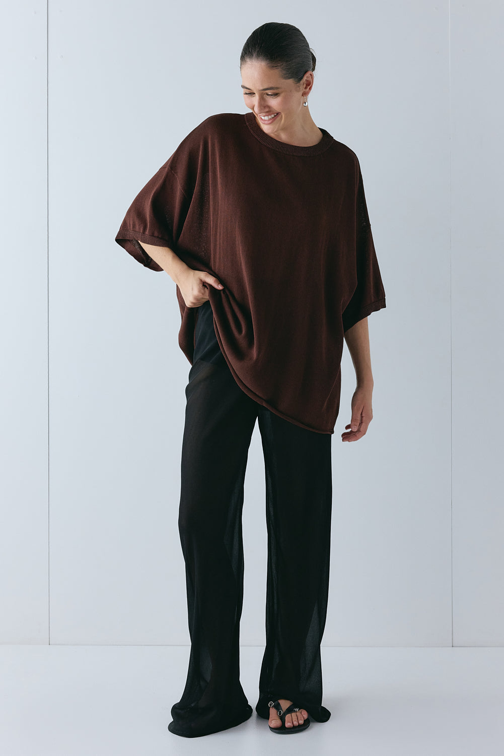 Willow Knit Tee Chocolate