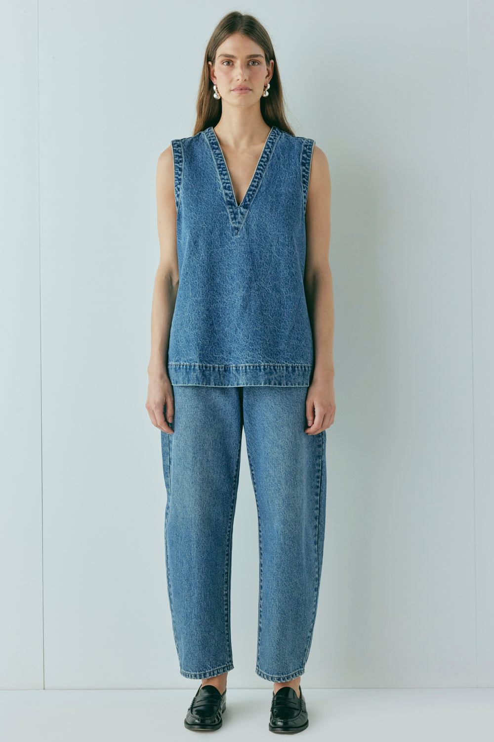 Muni Denim Tunic Top Blue