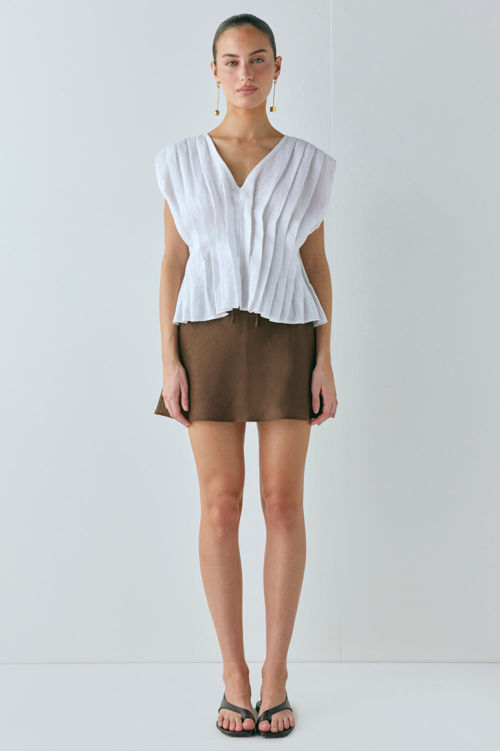 Blanca Linen Top White