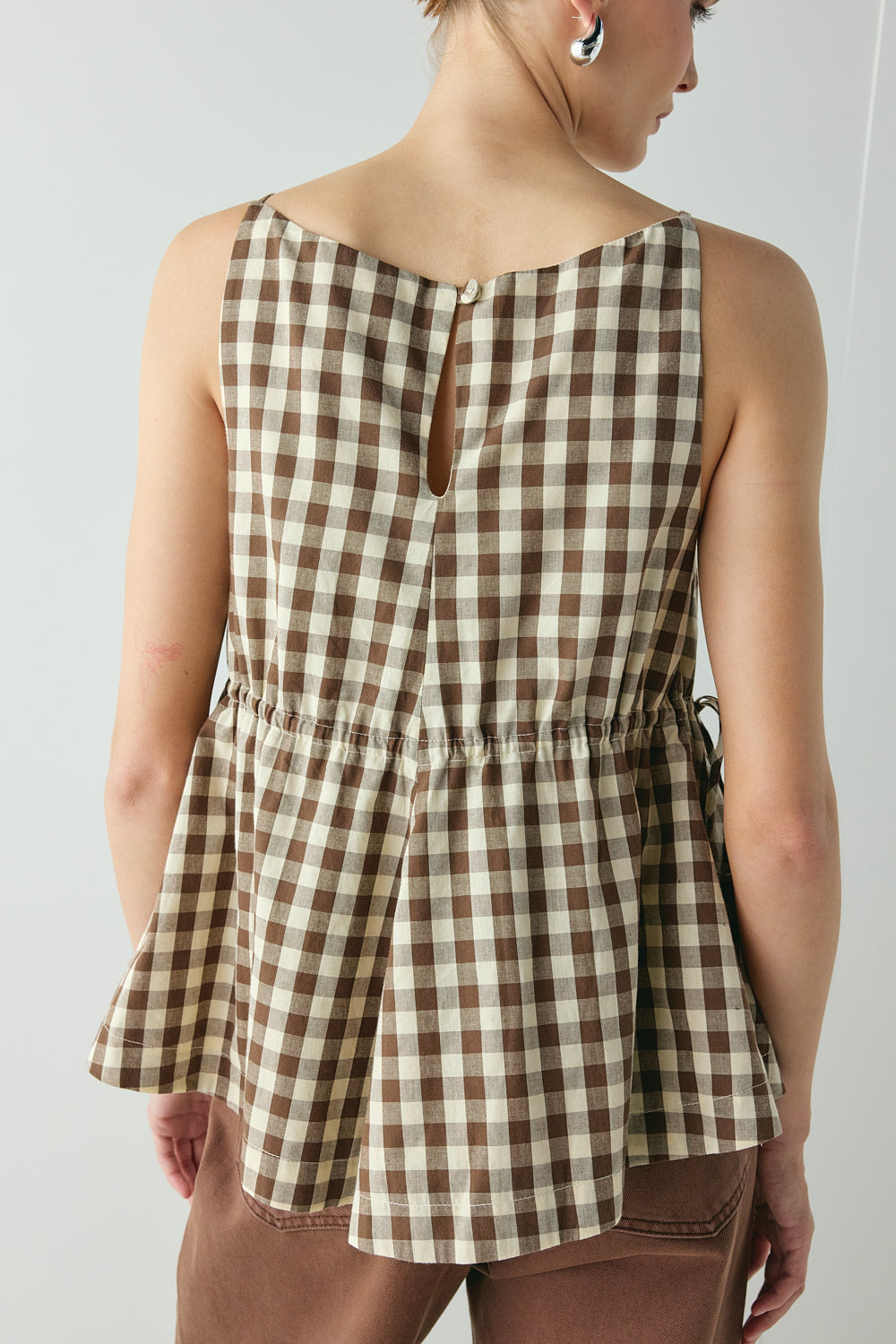Indi Top Brown Check