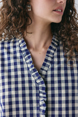 Phoebe Vest Top Navy Check