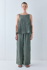 Indi Top Crinkle Khaki