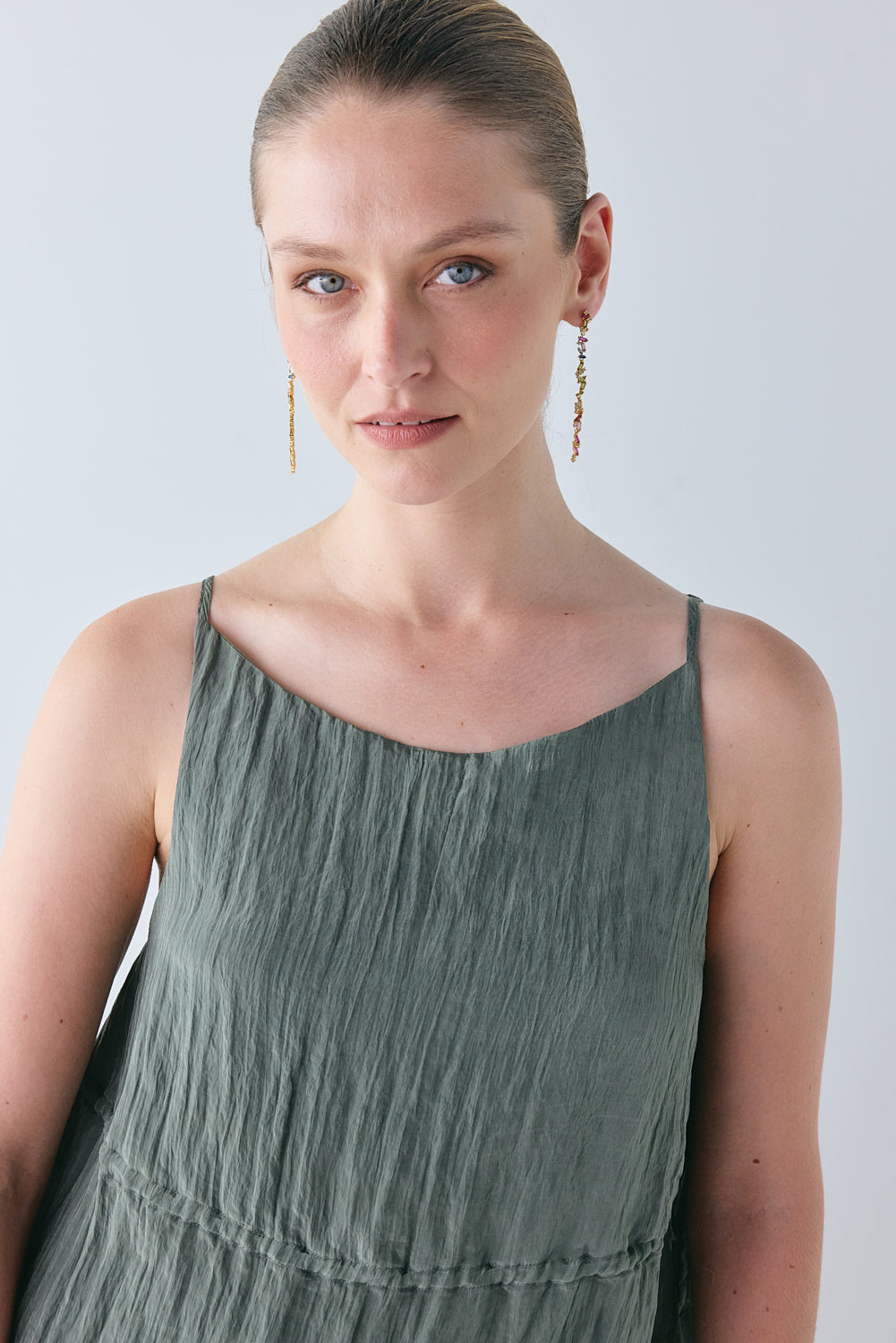 Indi Top Crinkle Khaki